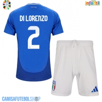 Camisa de time de futebol Itália Giovanni Di Lorenzo #2 Replicas 1º Equipamento Infantil Europeu 2024 Manga Curta (+ Calças curtas)